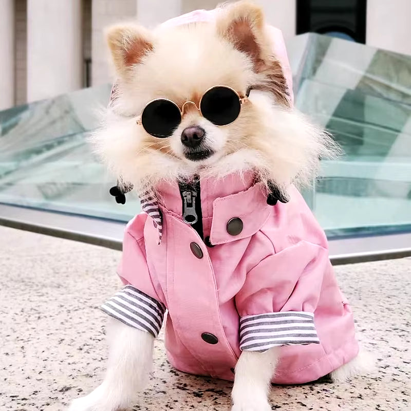 Waterproof Pet Dog Coat for Small Medium Large Dogs Windproof Jacket Dog Raincoat Dog Sport Hoodies Pet Clothes Pink Yellow
