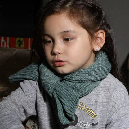 Children Winter Scarf Baby Warm Knitted Scarves for Ladies Boys Girls Soft Kids Scarf Women Thick Warm Black Accessories