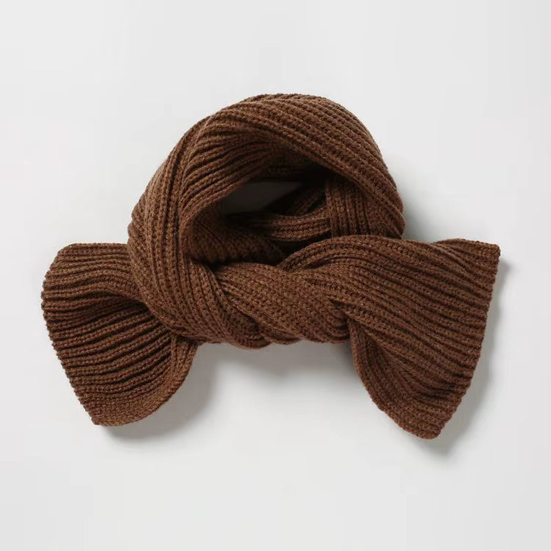 Children Winter Scarf Baby Warm Knitted Scarves for Ladies Boys Girls Soft Kids Scarf Women Thick Warm Black Accessories