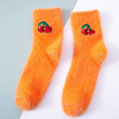 2 Pairs of Stylish Cow Spot Print Socks, Thickened Coral Fleece for Warmth, Women's Hosiery Collection