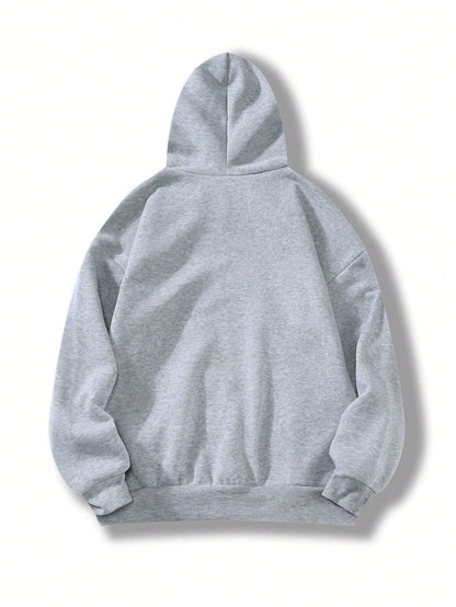 INAWLY Graphic Letter Hoodie with Kangaroo Pocket and Thermal Lining, Long Sleeve Top