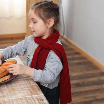 Children Winter Scarf Baby Warm Knitted Scarves for Ladies Boys Girls Soft Kids Scarf Women Thick Warm Black Accessories