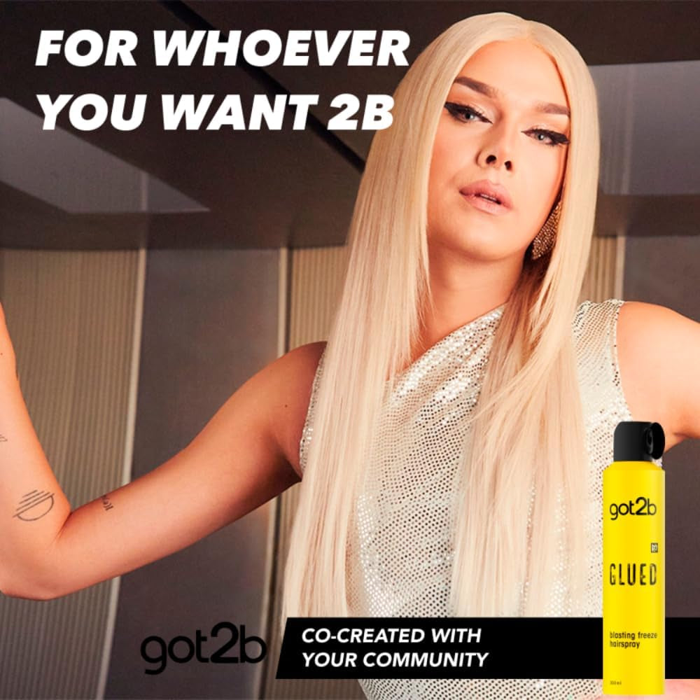 Glued Blasting Freeze Hairspray 300 Ml, Glued Hairspray for up to 72H Ultra Strong Hold, Hairspray , for Extreme Hairstyles, Vegan Formula