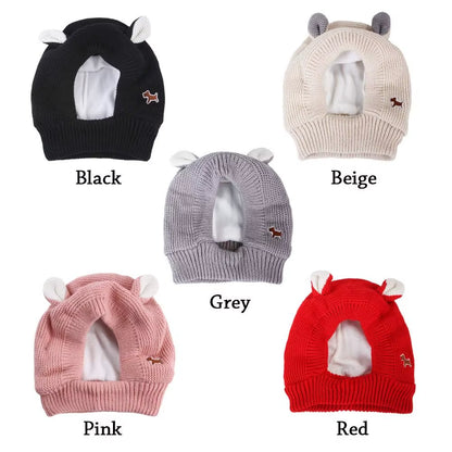 Quiet Dog Ear Muffs Noise Protection Pet Ears Covers Knitted Hat Anxiety Relief Winter Warm Earmuffs for Medium Large Dogs New