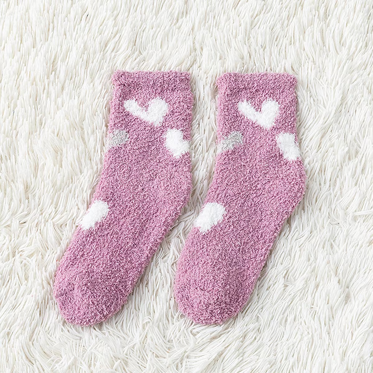 2 Pairs of Stylish Cow Spot Print Socks, Thickened Coral Fleece for Warmth, Women's Hosiery Collection