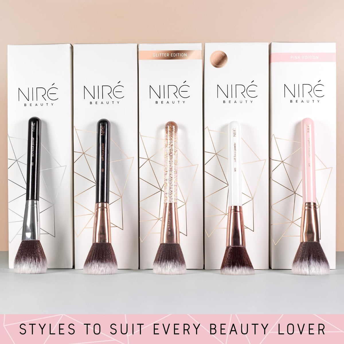 Beauty Makeup Brush Set with Case, Vegan, 15Pc, Pink Rose Gold
