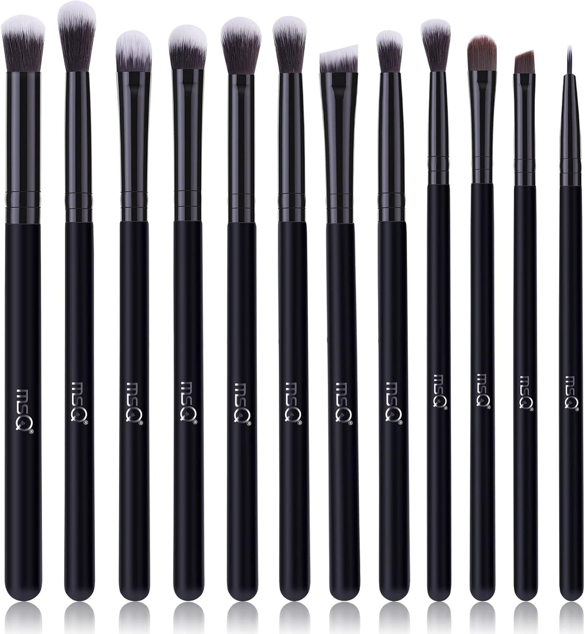 Eyeshadow Brushes 12Pcs Professional Eye Makeup Brush Set Pure Black