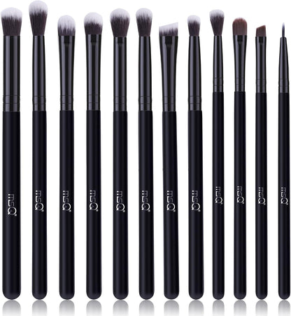 Eyeshadow Brushes 12Pcs Professional Eye Makeup Brush Set Pure Black