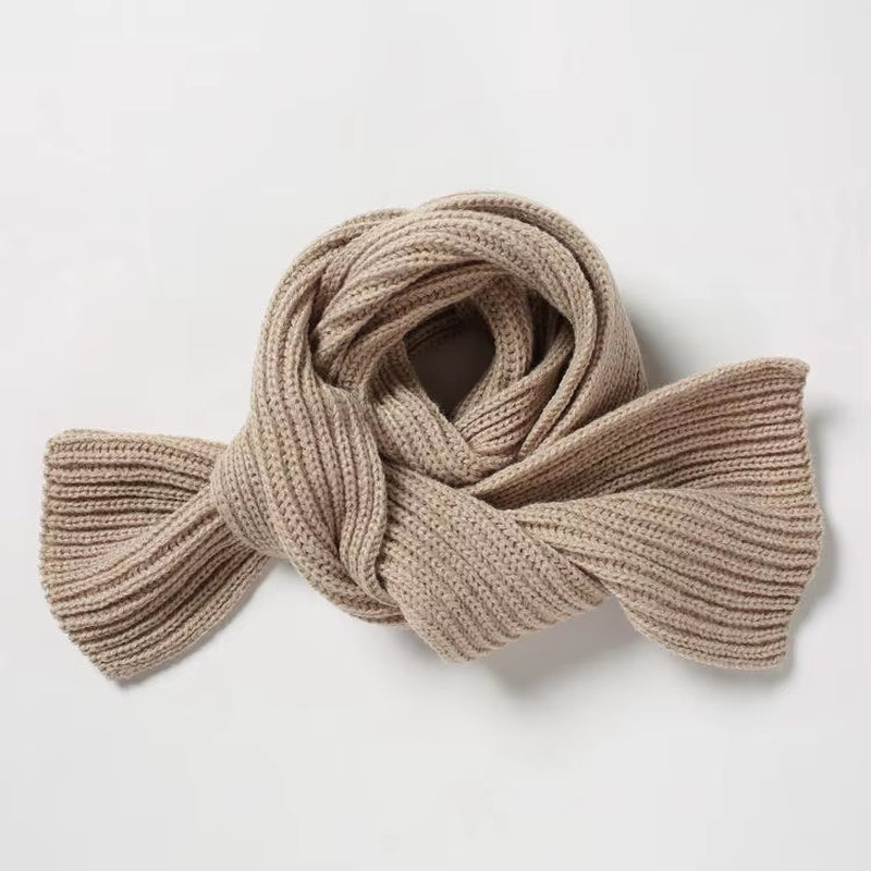 Children Winter Scarf Baby Warm Knitted Scarves for Ladies Boys Girls Soft Kids Scarf Women Thick Warm Black Accessories