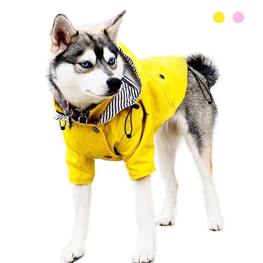 Waterproof Pet Dog Coat for Small Medium Large Dogs Windproof Jacket Dog Raincoat Dog Sport Hoodies Pet Clothes Pink Yellow