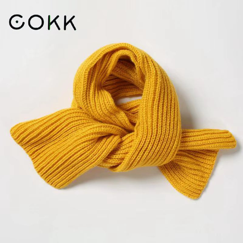Children Winter Scarf Baby Warm Knitted Scarves for Ladies Boys Girls Soft Kids Scarf Women Thick Warm Black Accessories