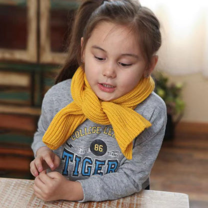 Children Winter Scarf Baby Warm Knitted Scarves for Ladies Boys Girls Soft Kids Scarf Women Thick Warm Black Accessories