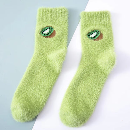 2 Pairs of Stylish Cow Spot Print Socks, Thickened Coral Fleece for Warmth, Women's Hosiery Collection