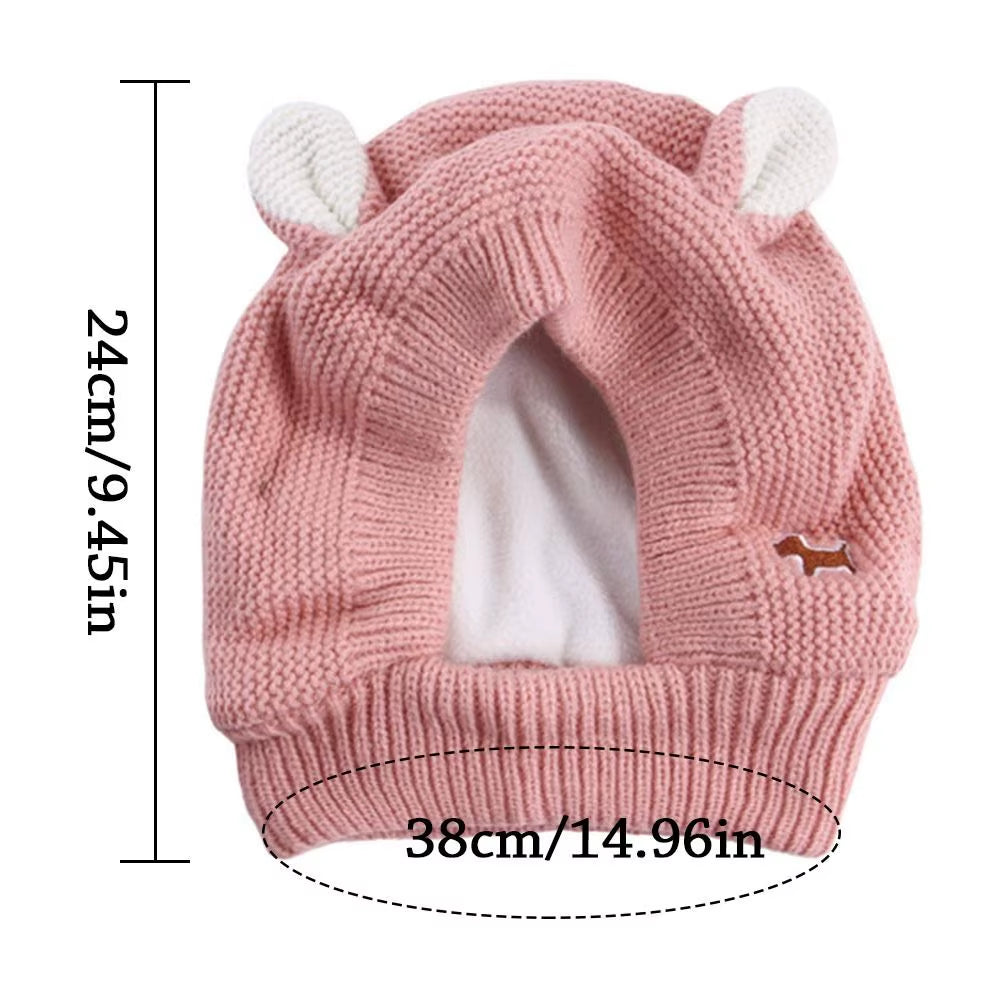 Quiet Dog Ear Muffs Noise Protection Pet Ears Covers Knitted Hat Anxiety Relief Winter Warm Earmuffs for Medium Large Dogs New