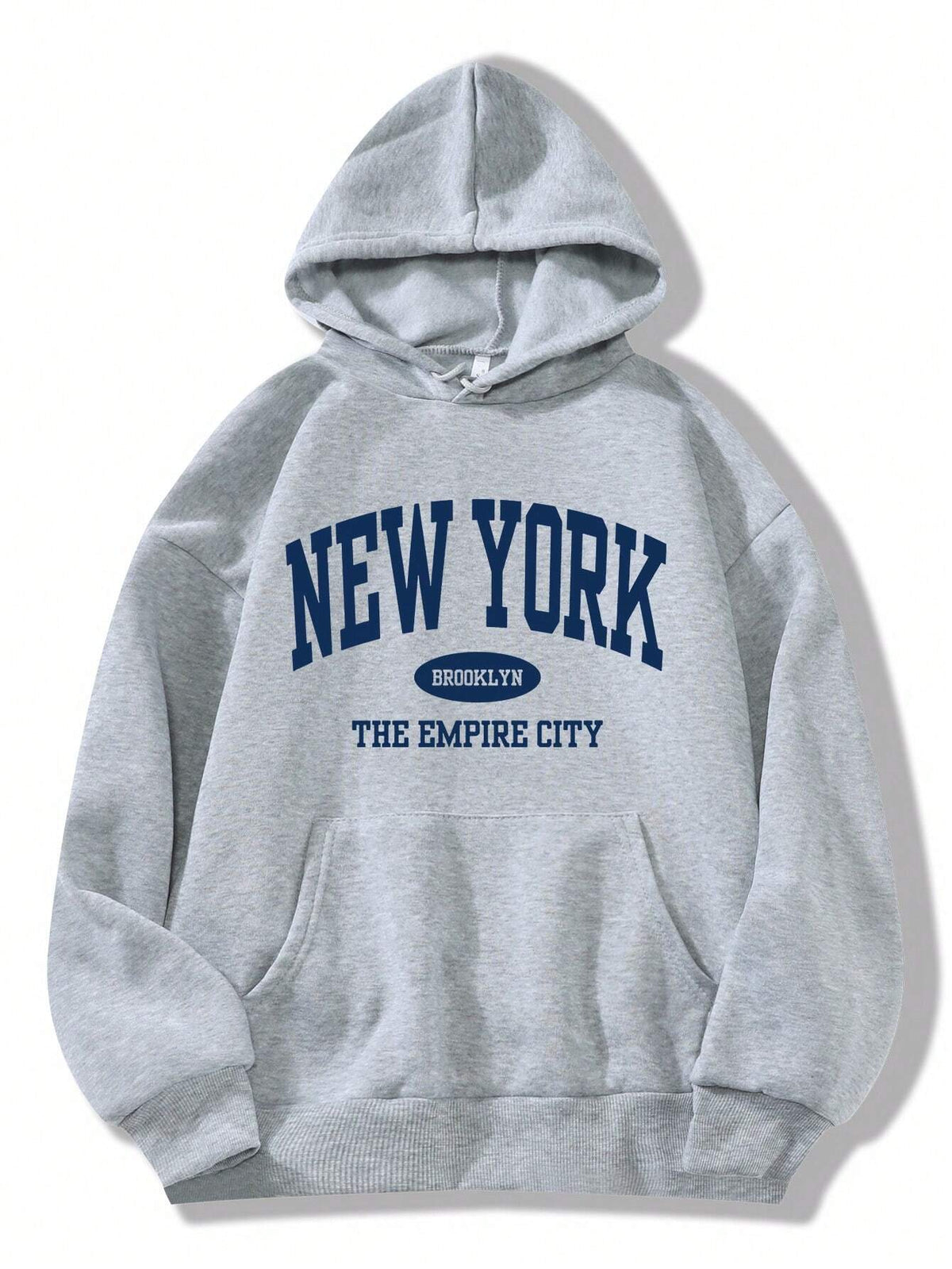 INAWLY Graphic Letter Hoodie with Kangaroo Pocket and Thermal Lining, Long Sleeve Top
