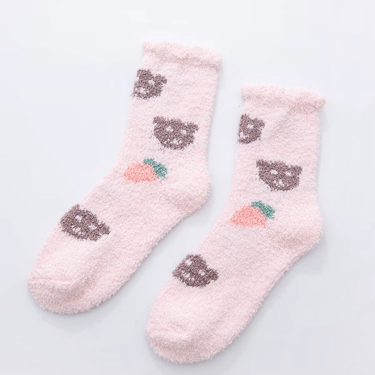 2 Pairs of Stylish Cow Spot Print Socks, Thickened Coral Fleece for Warmth, Women's Hosiery Collection