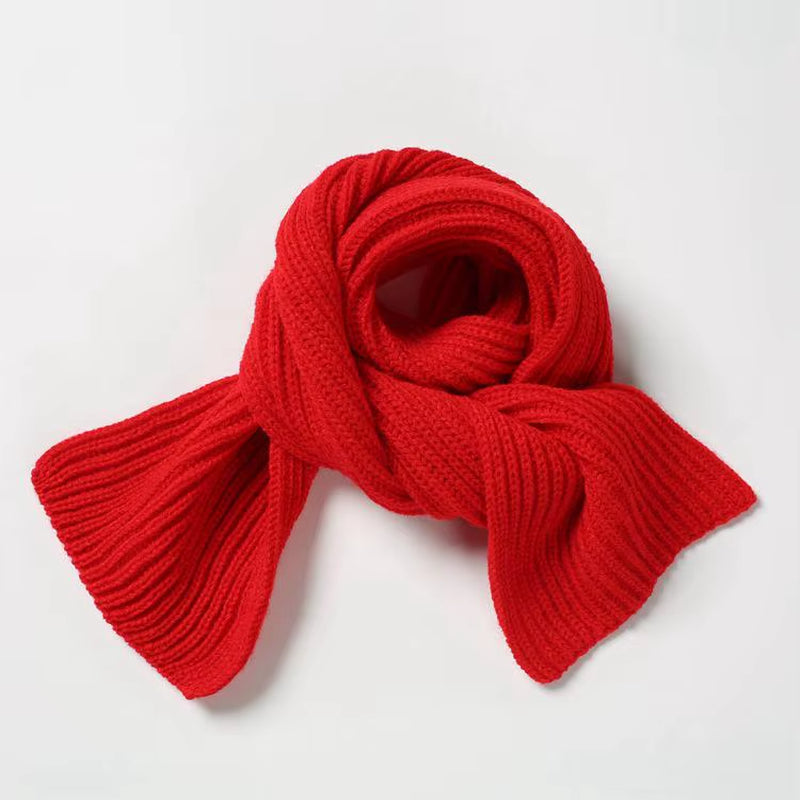 Children Winter Scarf Baby Warm Knitted Scarves for Ladies Boys Girls Soft Kids Scarf Women Thick Warm Black Accessories